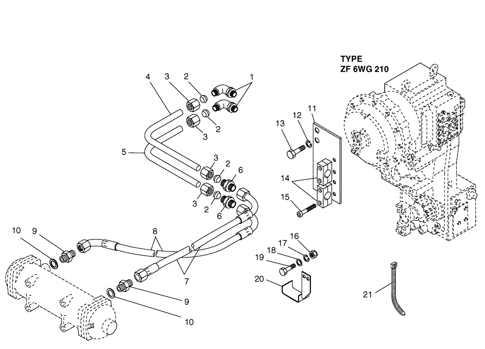 Схема запчастей Case 325 - (1.211/1[30]) - TRANSMISSION - COMPONENTS (03) - Converter / Transmission