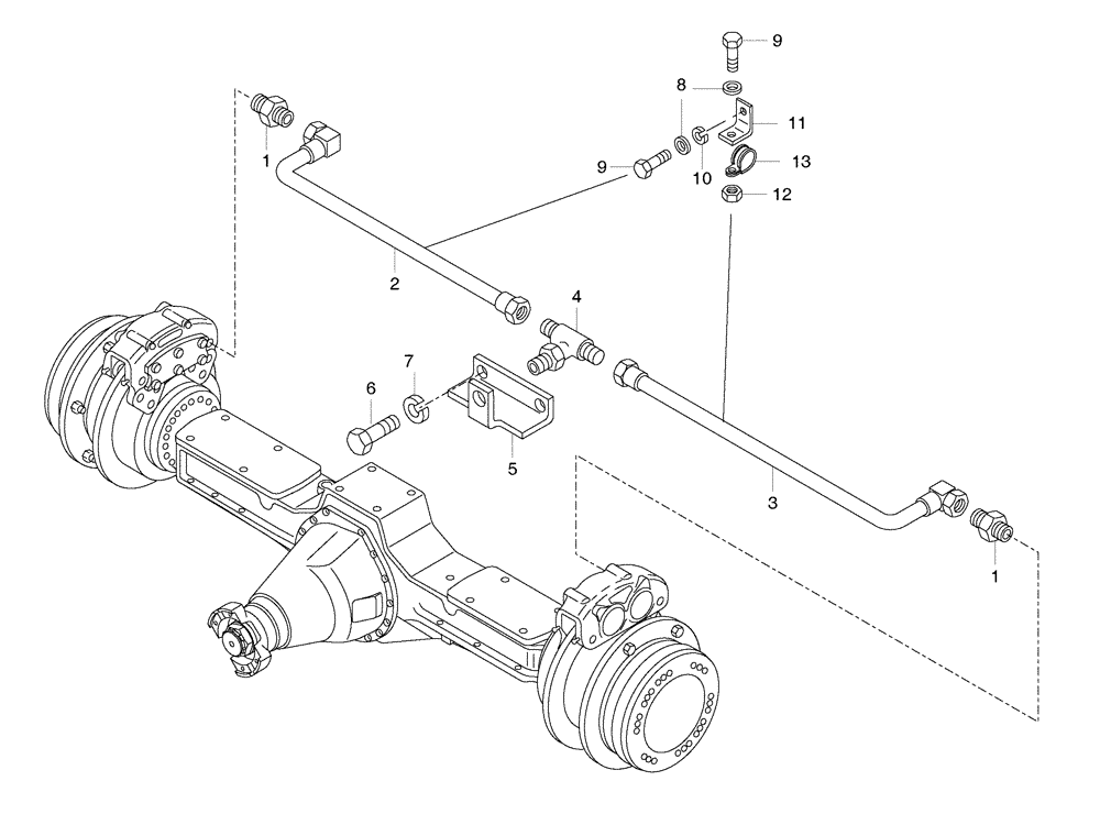 Схема запчастей Case 325 - (3.400A[03B]) - BRAKE SYSTEM - REAR AXLE (87395738) (09) - Implement / Hydraulics / Frame / Brakes