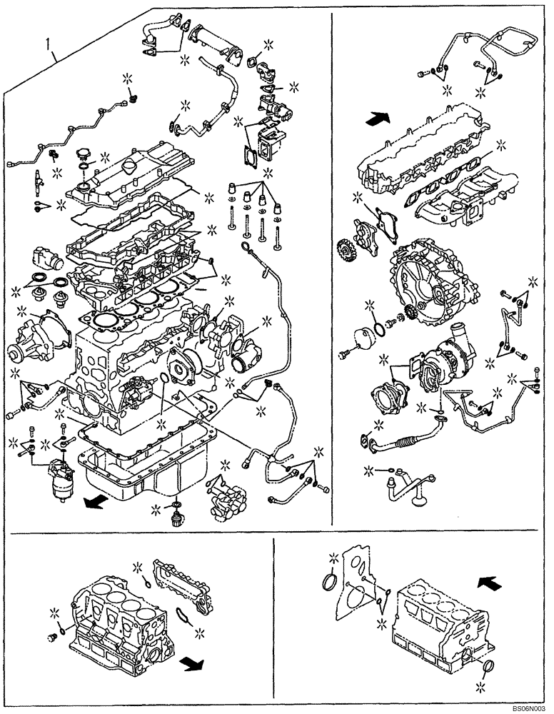 Схема запчастей Case CX210B - (02-08) - PACKAGE SEALS - ENGINE (02) - ENGINE