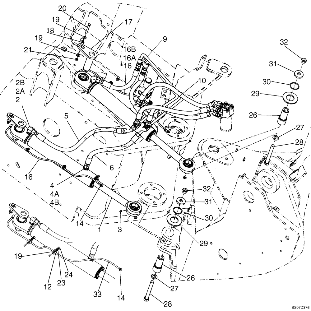 Схема запчастей Case 921E - (05-09) - STEERING, STANDARD - HYDRAULICS - CYLINDER (05) - STEERING