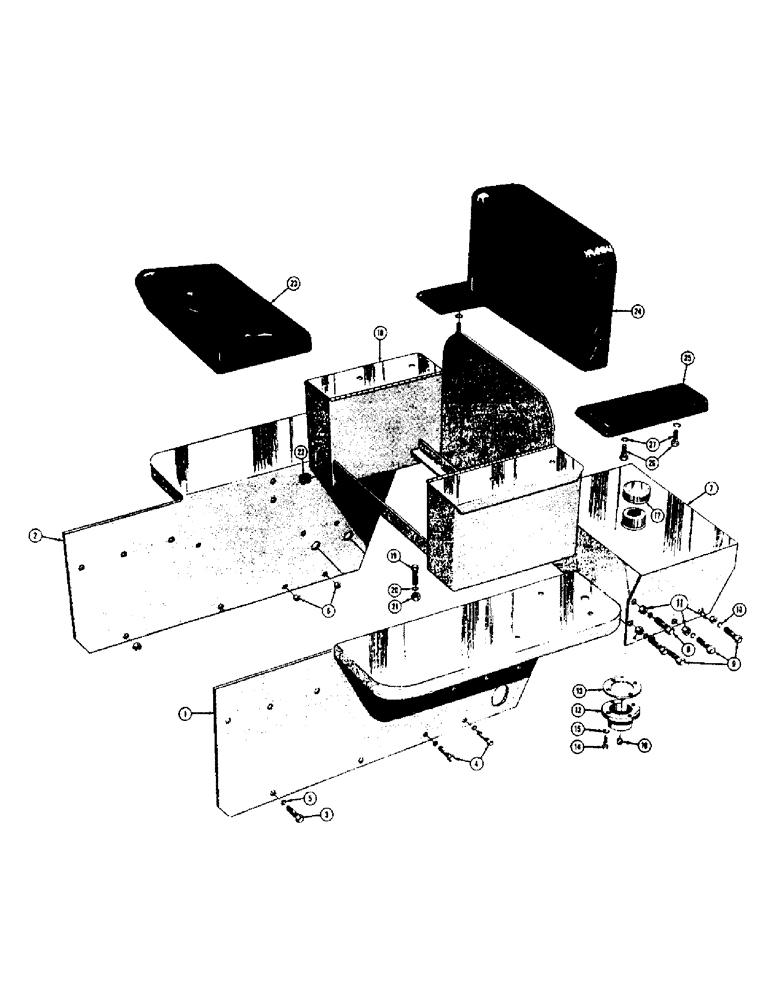 Схема запчастей Case 310D - (062) - FENDERS, FUEL TANK, SEAT, AND CUSHIONS (05) - UPPERSTRUCTURE CHASSIS