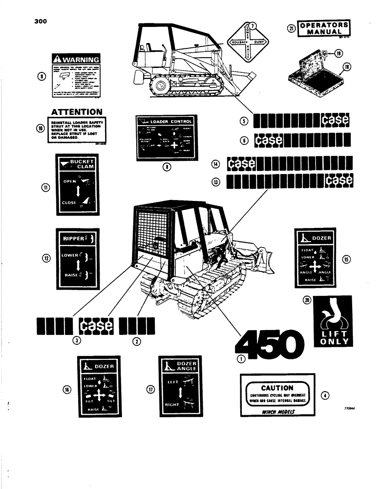 Схема запчастей Case 450 - (300) - DECALS (05) - UPPERSTRUCTURE CHASSIS