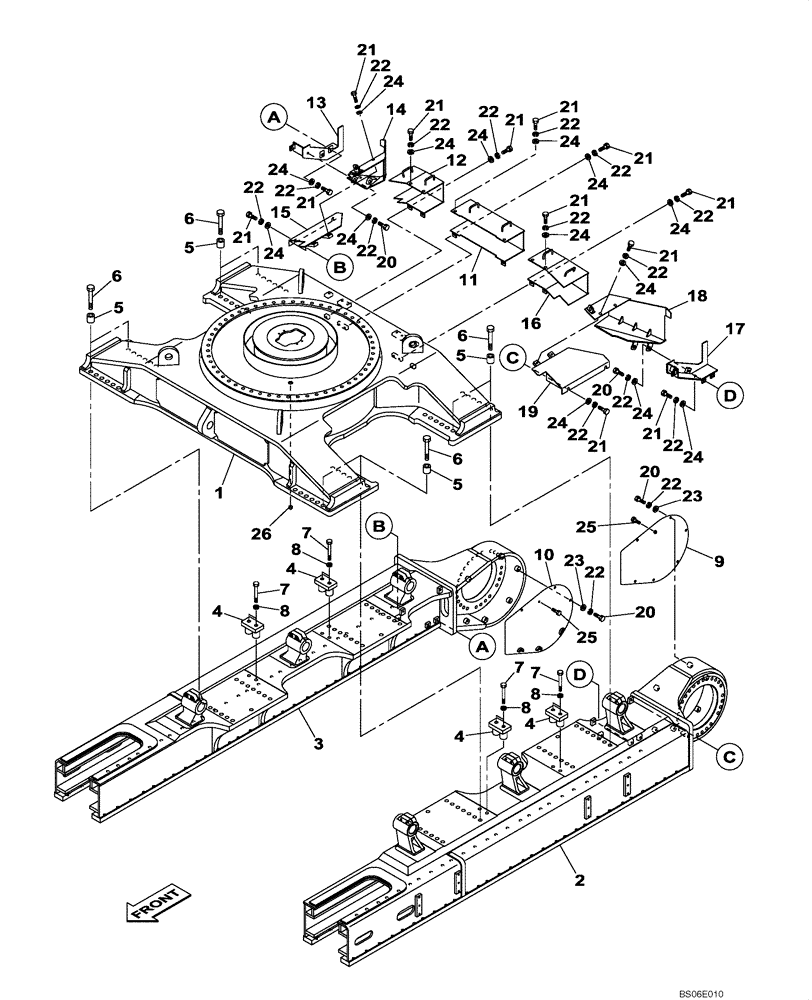 Схема запчастей Case CX800 - (05-001-00[01]) - UNDERCARRIAGE (11) - TRACKS/STEERING