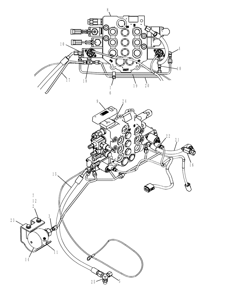 Схема запчастей Case 435 - (08-12[2]) - EH PROPORTIONAL AUX MECH CONTROL (08) - HYDRAULICS