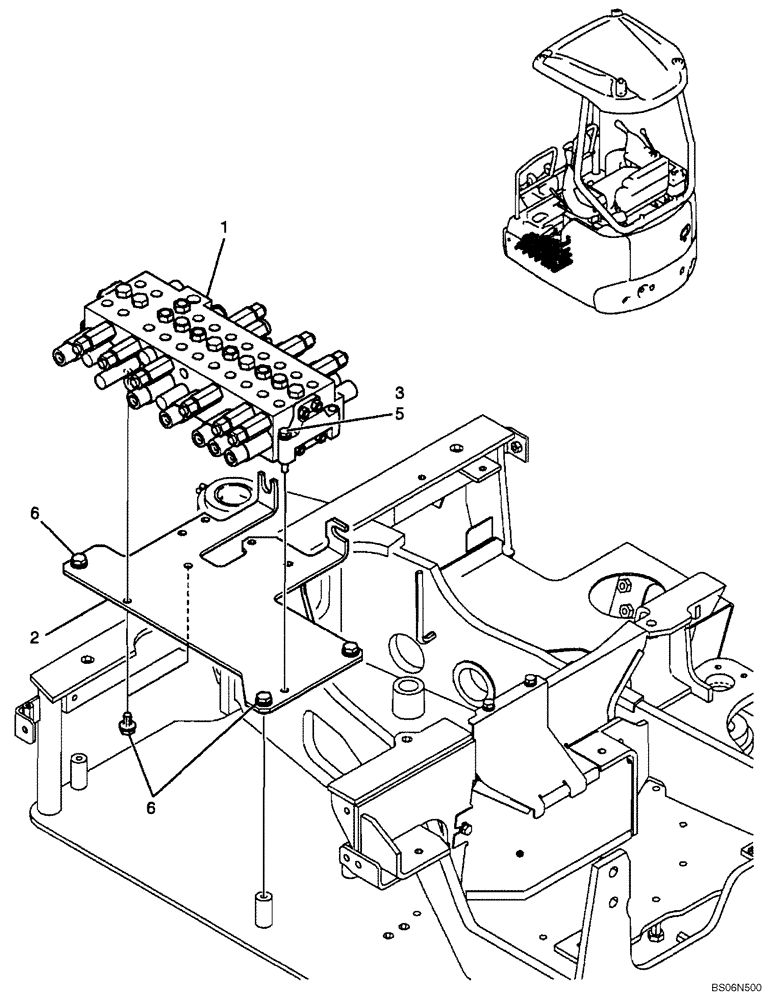 Схема запчастей Case CX17B - (01-017[00]) - CONTROL VALVE INSTAL (PU64H00019F1) (35) - HYDRAULIC SYSTEMS