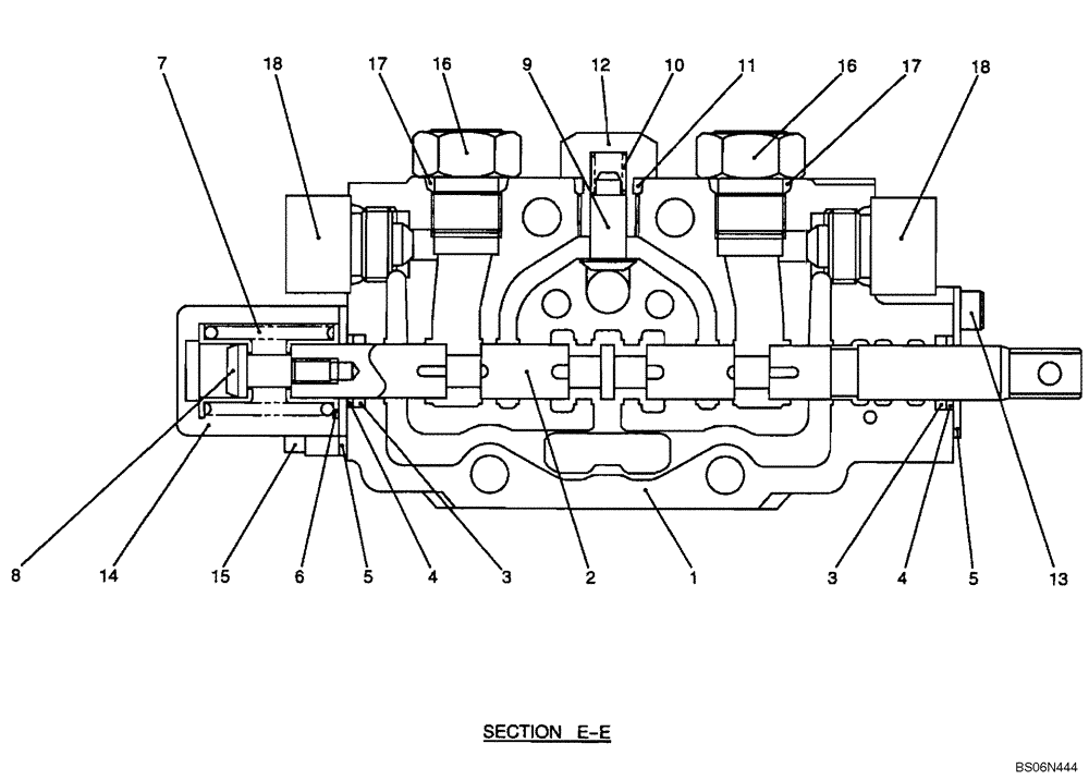 Схема запчастей Case CX17B - (08-006[00]) - VALVE SECTION, CONTROL VALVE - SERVICE (PU30V00022F1) (35) - HYDRAULIC SYSTEMS