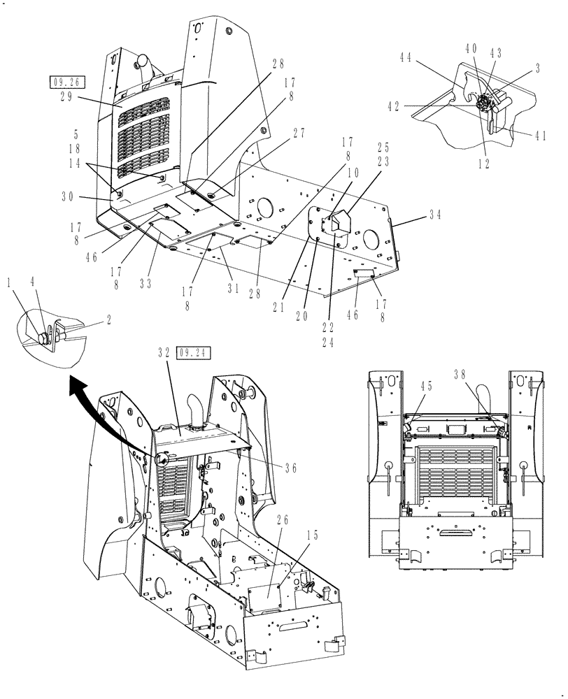 Схема запчастей Case 440CT - (09-18) - CHASSIS (440CT) (09) - CHASSIS