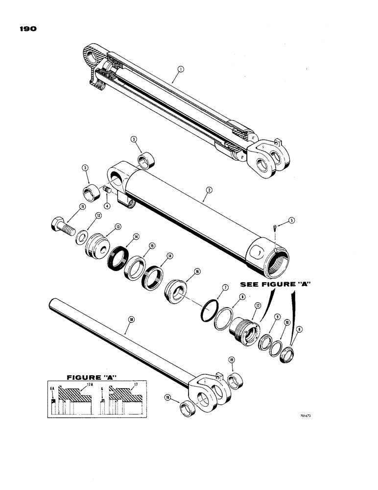 Схема запчастей Case 850 - (190) - LOADER LIFT CYLINDERS (07) - HYDRAULIC SYSTEM