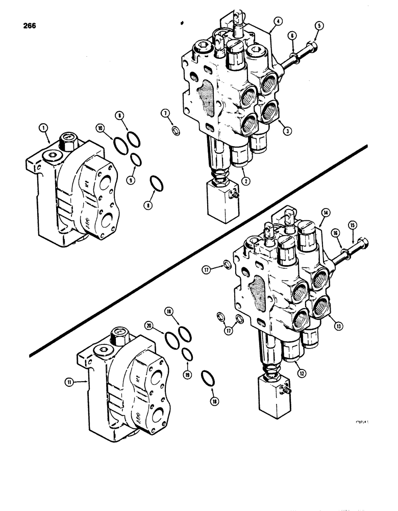 Схема запчастей Case 850B - (266) - R34594 TWO SPOOL CONTROL VALVE, LOADER MODELS (07) - HYDRAULIC SYSTEM