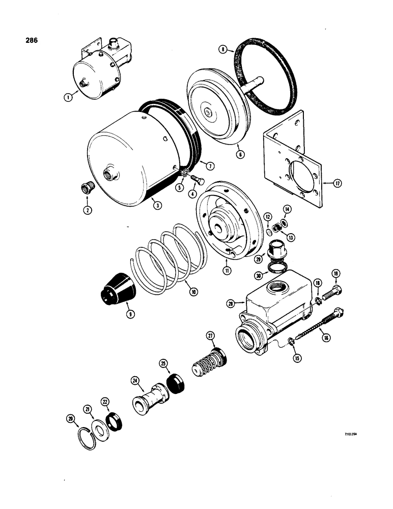 Схема запчастей Case W20 - (286) - L40663 BRAKE ACTUATOR, USED ON W18 AND W20 (07) - BRAKES