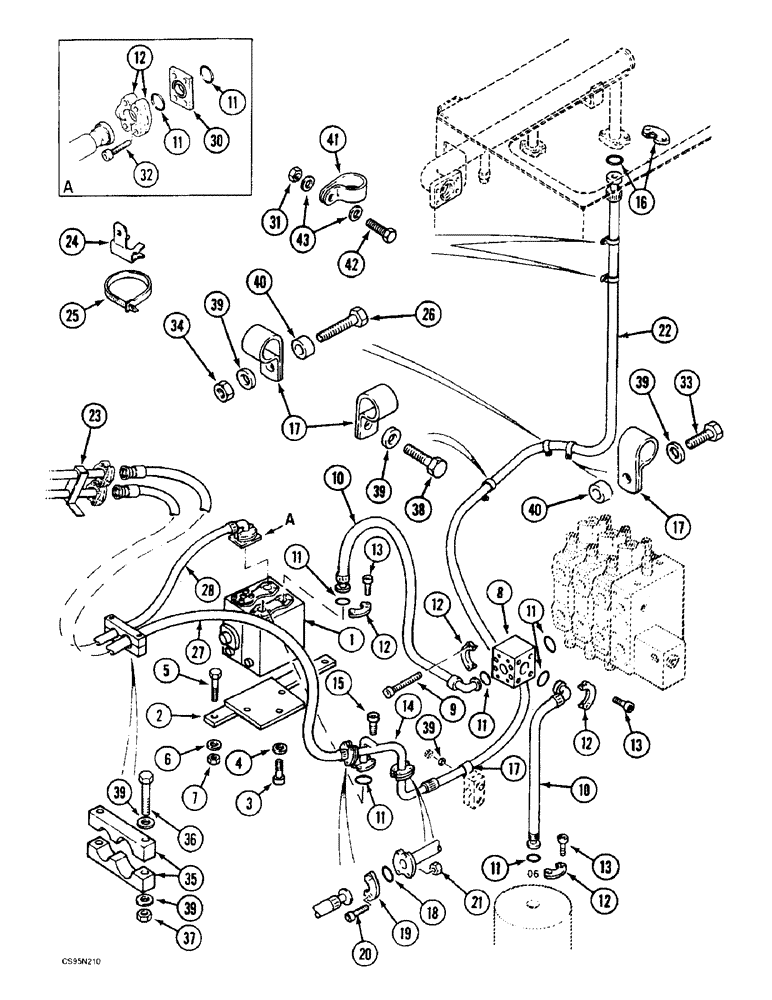 Схема запчастей Case 688BCK - (8E-16) - CIRCUIT - HAMMER, 688B CK (120...-) (07) - HYDRAULIC SYSTEM