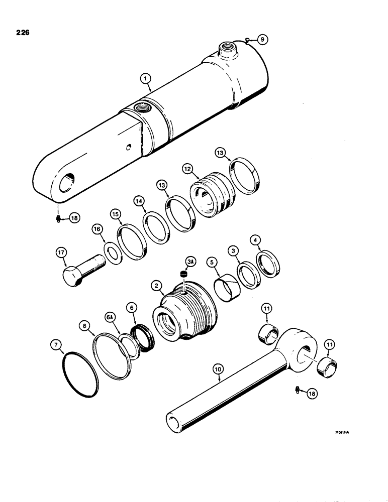 Схема запчастей Case 855C - (226) - G101219 DOZER TILT CYLINDER, TILT DOZER MODELS (07) - HYDRAULIC SYSTEM