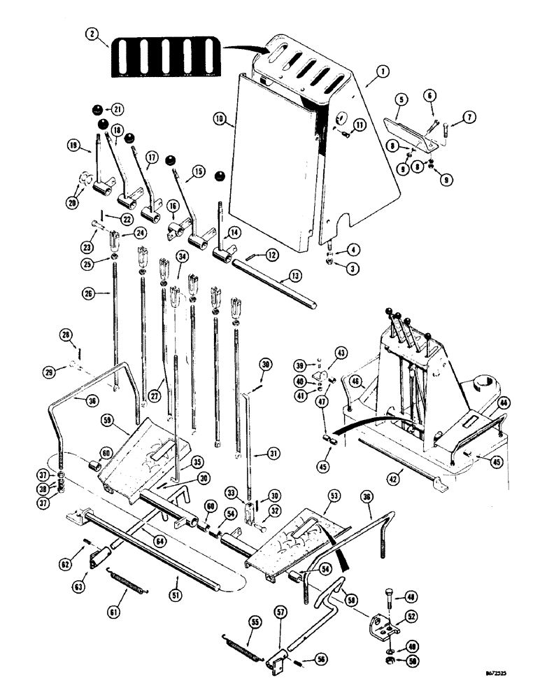 Схема запчастей Case 34 - (18) - INDIVIDUAL LEVER BACKHOE CONTROL (FOOT SWING) 