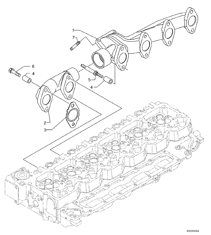 Схема запчастей Case 721E - (02-31) - MANIFOLD - EXHAUST (02) - ENGINE