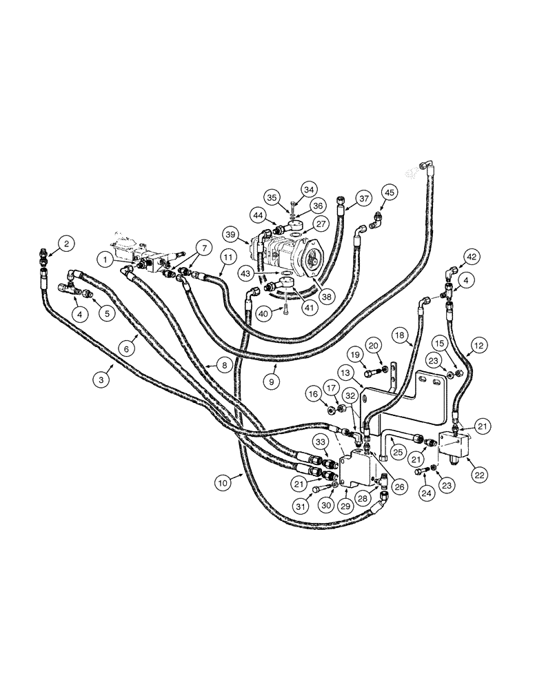 Схема запчастей Case 885 - (05-04[01]) - BRAKE AND STEERING - HYDRAULIC CIRCUIT (05) - STEERING