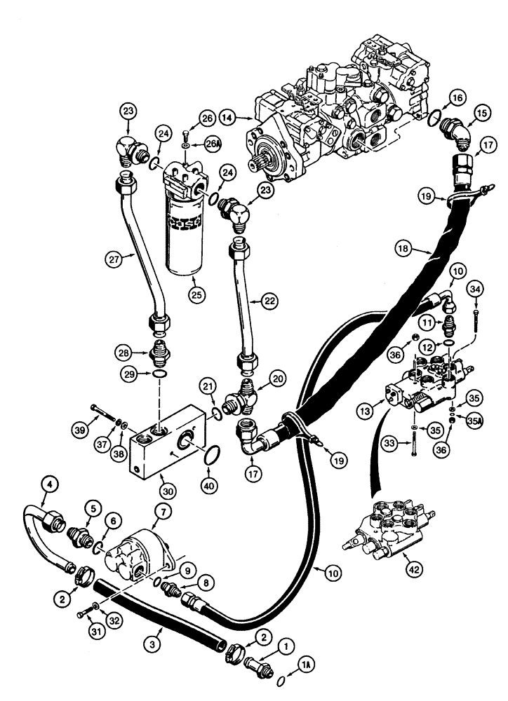 Схема запчастей Case 1835C - (8-30) - LOADER AND HYDROSTATIC DRIVE HYDRAULIC CIRCUIT (08) - HYDRAULICS