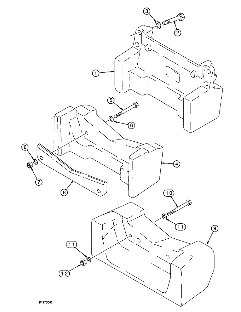 Схема запчастей Case 580SL - (9-062) - FRONT COUNTERWEIGHT (09) - CHASSIS/ATTACHMENTS