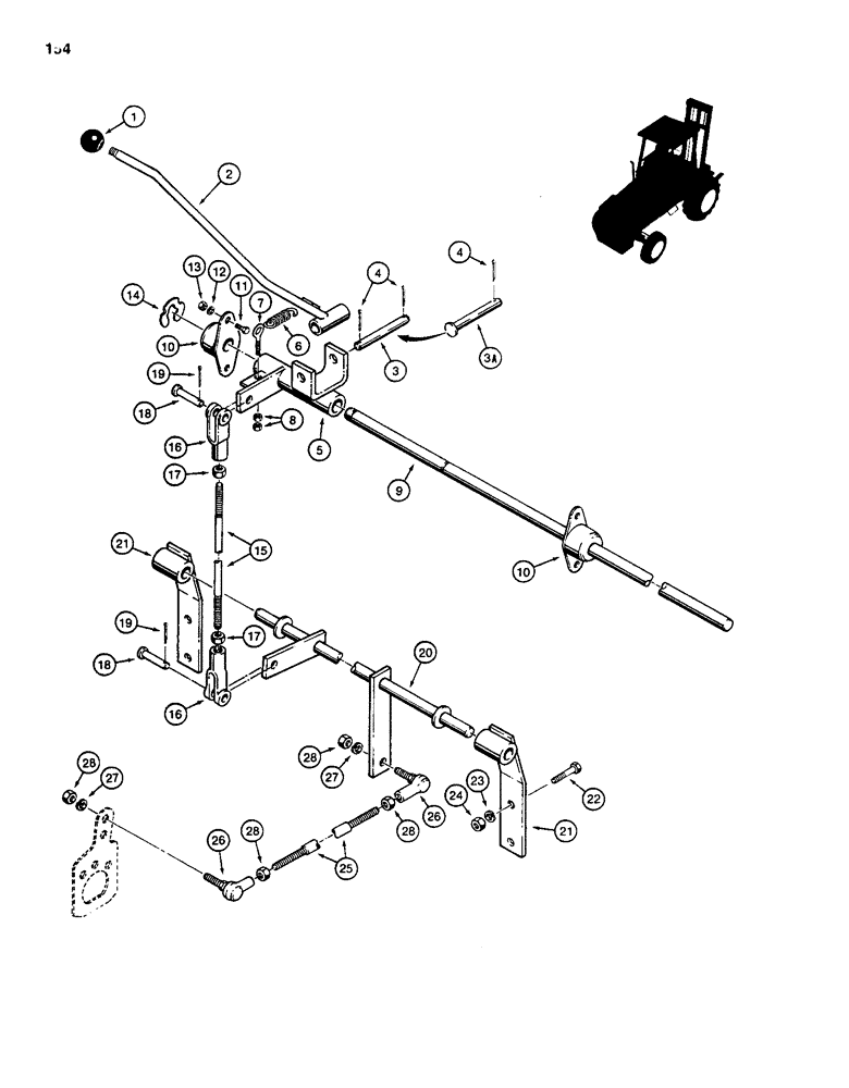 Схема запчастей Case 586D - (154) - SHUTTLE CONTROL AND LINKAGE (21) - TRANSMISSION