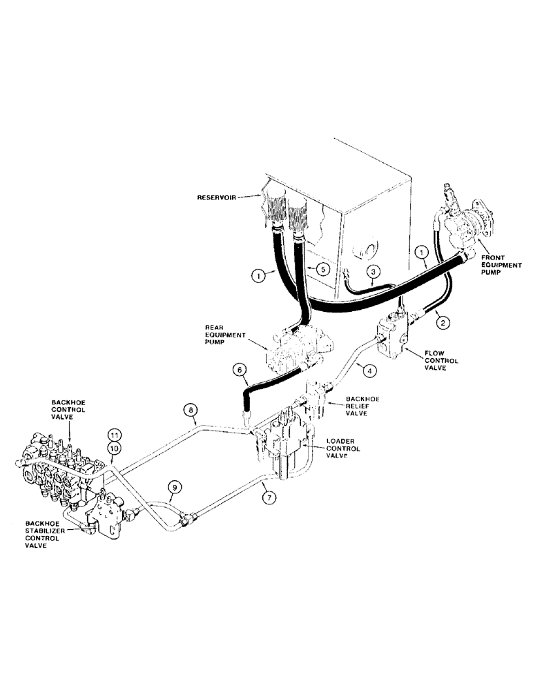 Схема запчастей Case 780D - (1-12) - PICTORIAL INDEX, EQUIPMENT HYDRAULICS, RESERVOIR TO PUMPS & VALVES (00) - PICTORIAL INDEX