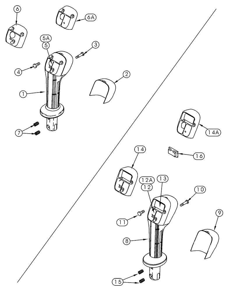 Схема запчастей Case 85XT - (04-26) - CONTROLS, LEFT HAND - HANDLE, SINGLE SWITCH (04) - ELECTRICAL SYSTEMS