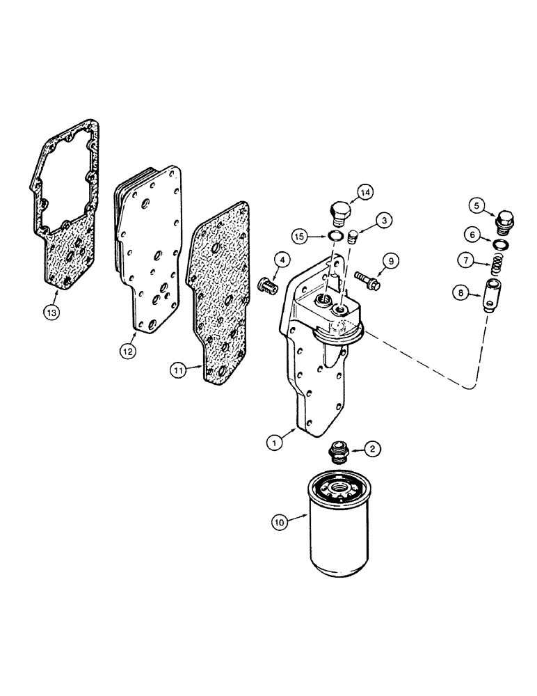 Схема запчастей Case 580SK - (2-34) - OIL FILTER AND COOLER (02) - ENGINE