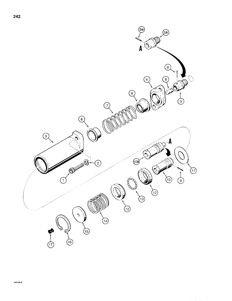 Схема запчастей Case 680H - (242) - HYDRECO LOADER CONTROL VALVE, LIFT SPOOL DETENT (08) - HYDRAULICS