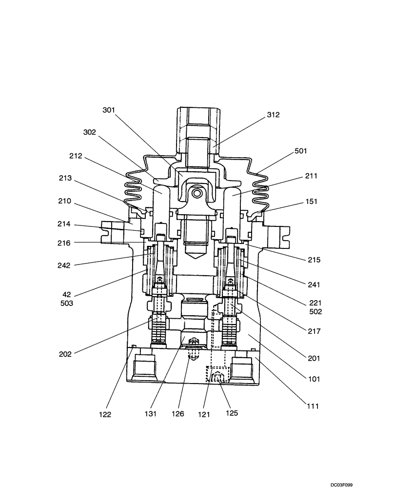 Схема запчастей Case CX14 - (08-39[00]) - VALVE ASSY - PILOT (ASN PE01-00498) (08) - HYDRAULICS