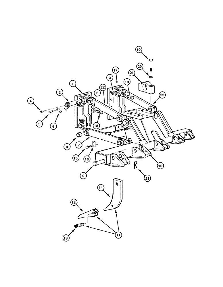 Схема запчастей Case 845 DHP - (09-032[01]) - RIPPER - ASSEMBLY (09) - CHASSIS