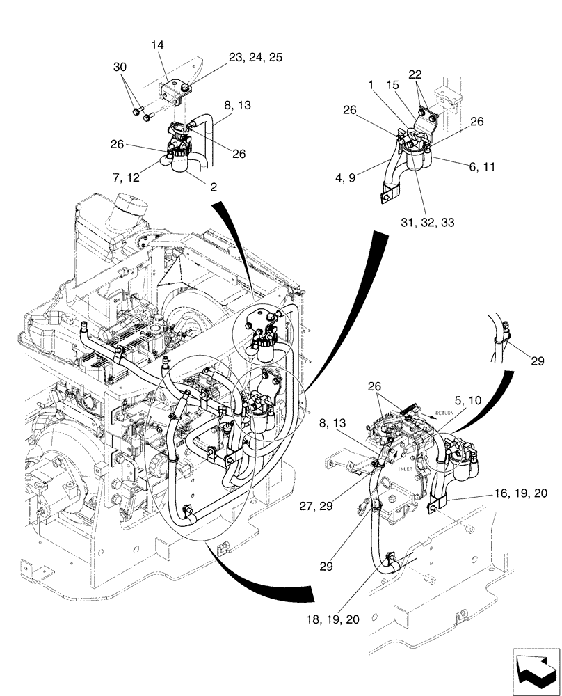 Схема запчастей Case CX17B - (01-013[01]) - FUEL LINE - BTW PU09-08001 - PU09-09384 (10) - ENGINE