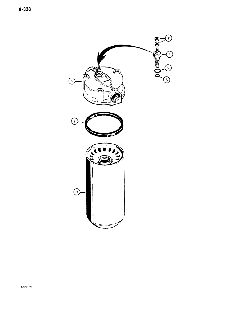 Схема запчастей Case 680K - (8-338) - L114122 HYDRAULIC OIL FILTER (08) - HYDRAULICS