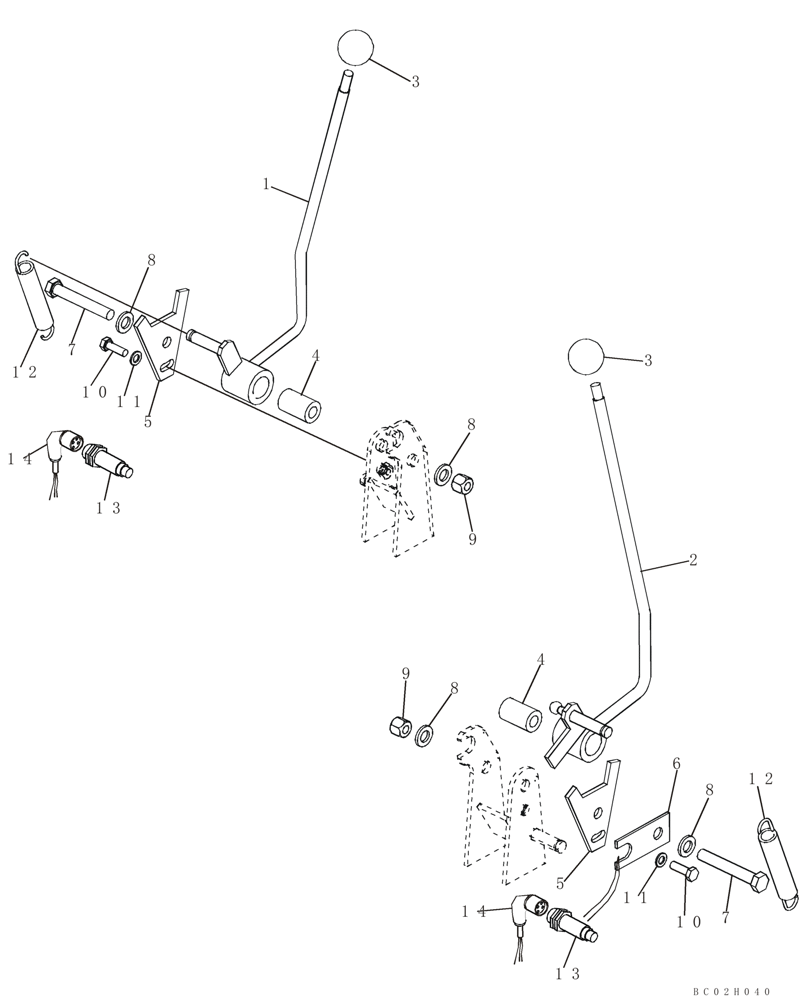 Схема запчастей Case 750K - (07-03) - BRAKE, PARKING/LOCKOUT LEVERS (07) - BRAKES