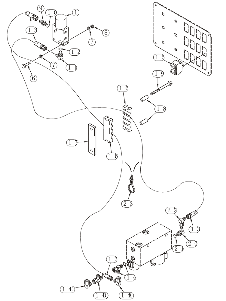 Схема запчастей Case 821C - (08-15) - HYDRAULICS COUPLER LOCKING (08) - HYDRAULICS