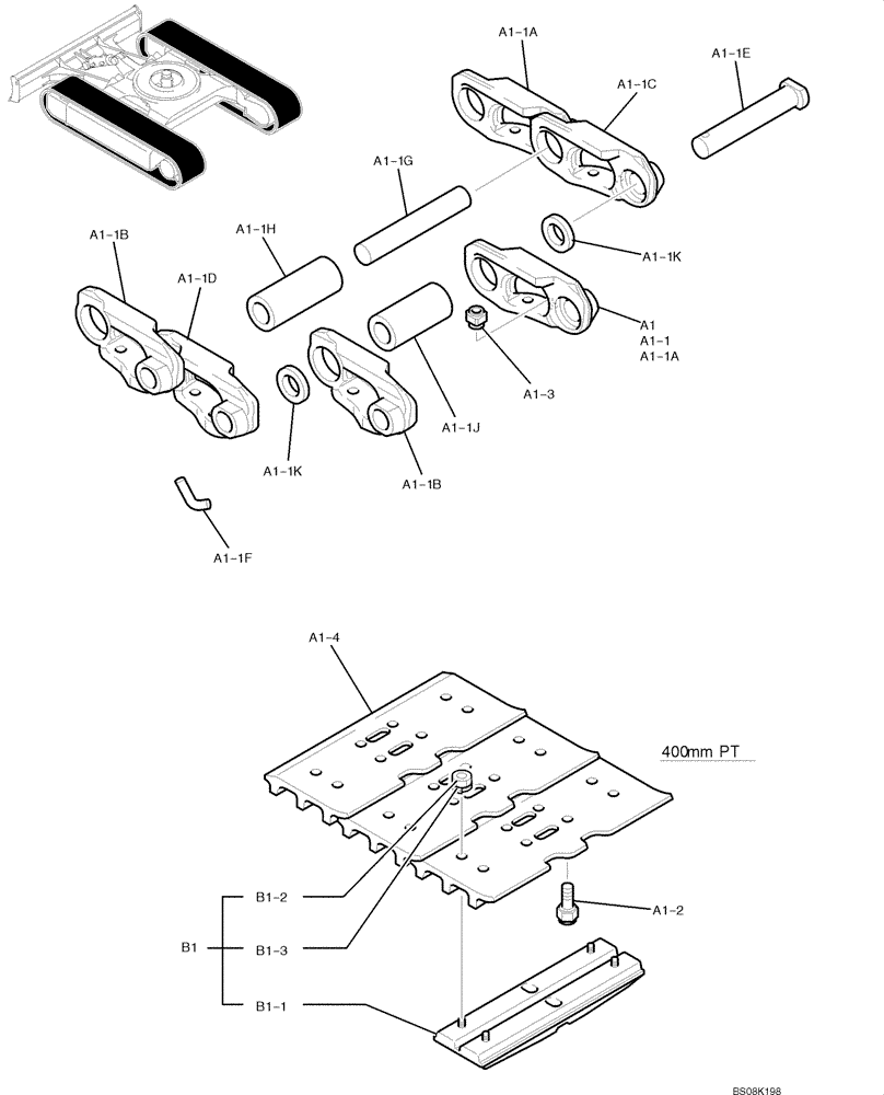 Схема запчастей Case CX50B - (02-010) - SHOE ASSY (PY60D00007F1) (04) - UNDERCARRIAGE