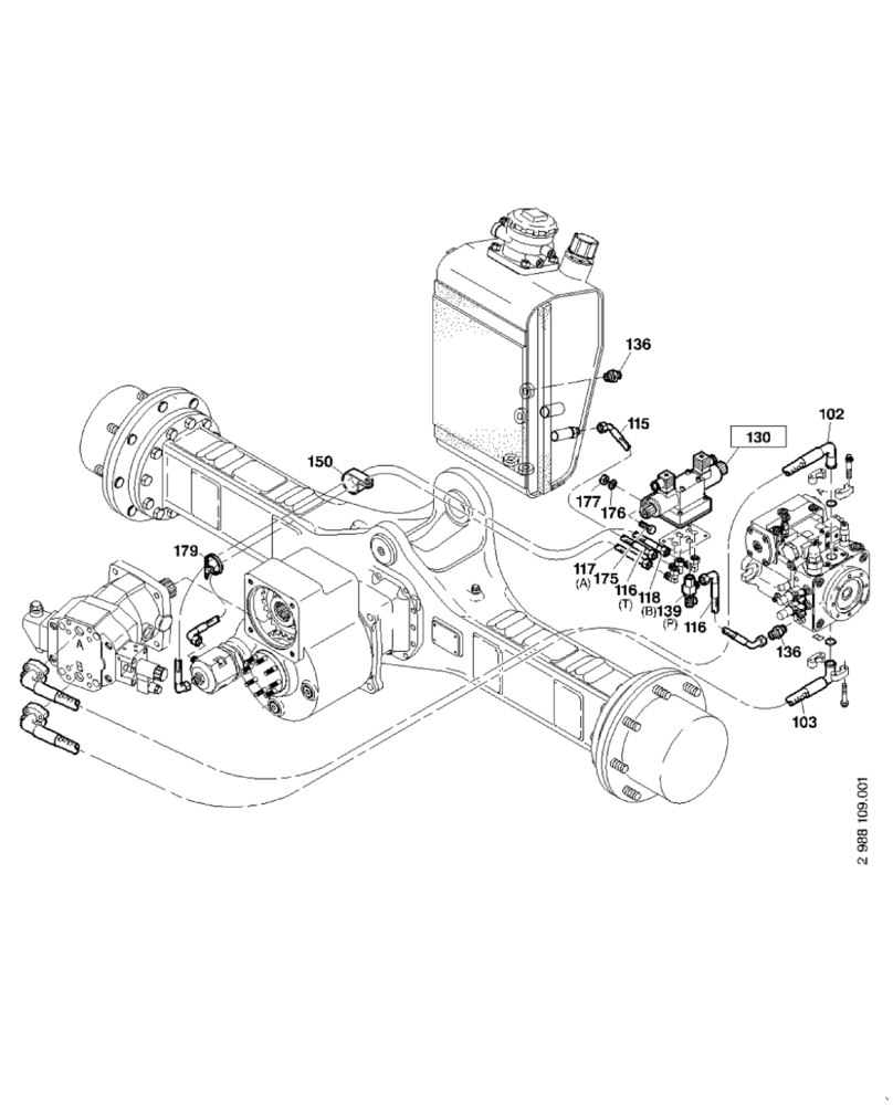 Схема запчастей Case 221D - (20.101[2988109001]) - HYDRAULIC SYSTEM DRIVING FAST GEAR (35) - HYDRAULIC SYSTEMS