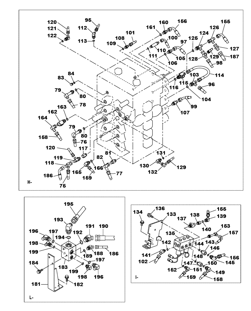 Схема запчастей Case CX470C - (08-032-04[01]) - HYDRAULIC CIRCUIT - TRAVEL PILOT - WITH SAFETY VALVE (07) - HYDRAULIC SYSTEM