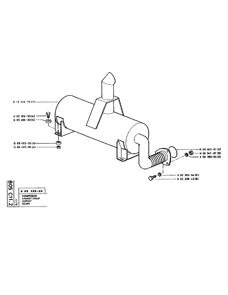 Схема запчастей Case RC200 - (016) - EXHAUST GROUP 