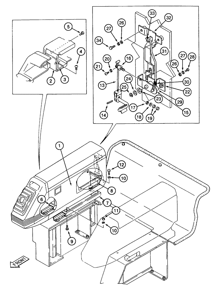 Схема запчастей Case 9040 - (9-26) - RIGHT-HAND CONTROL CONSOLE LINKAGE (09) - CHASSIS