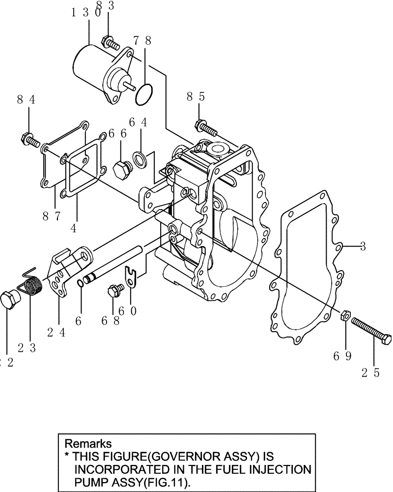 Схема запчастей Case CX36B - (3TNV88-BPYB-26[1]) - GOVERNOR (10) - ENGINE