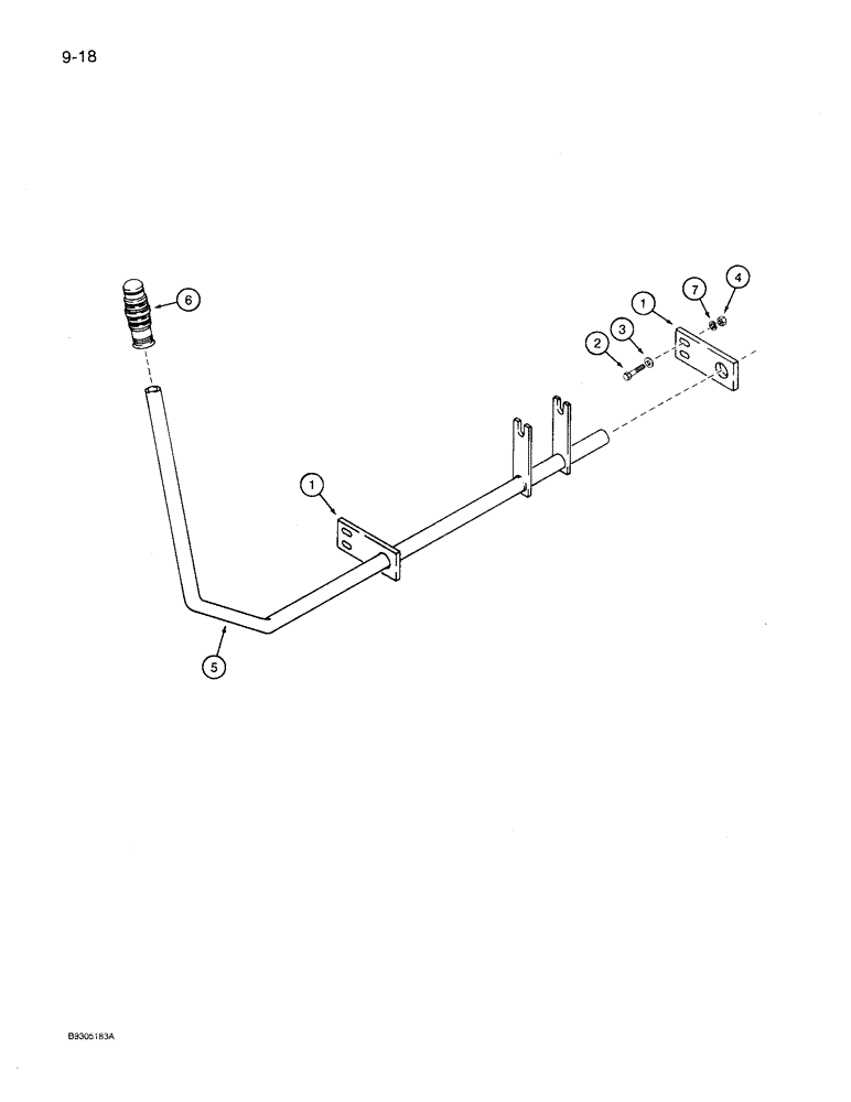 Схема запчастей Case 360 - (9-018) - TRENCHER CLUTCH CONTROL LEVER (09) - CHASSIS/ATTACHMENTS