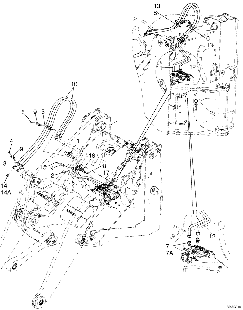 Схема запчастей Case 821E - (08-12) - HYDRAULICS - LOADER AUXILIARY - ( Z-BAR ) (08) - HYDRAULICS