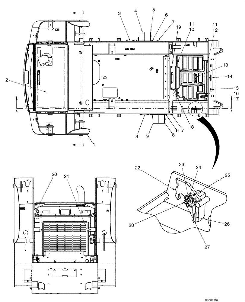 Схема запчастей Case 420CT - (09-14B[01]) - CHASSIS (420CT) BSN NAM414490 (09) - CHASSIS