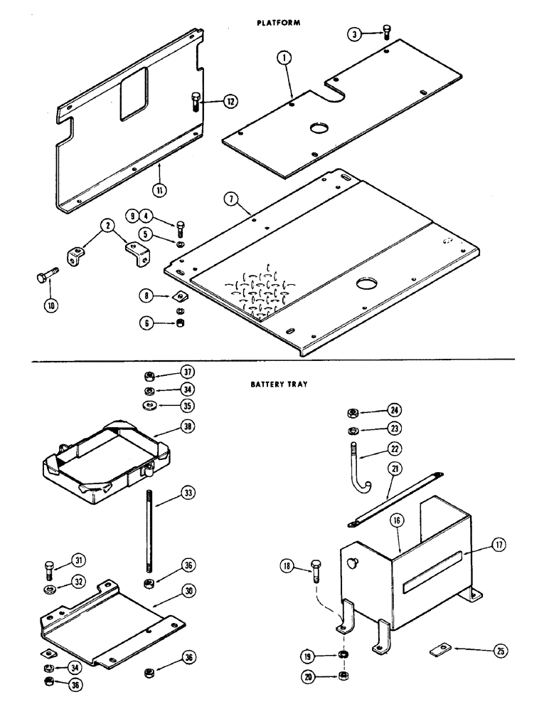 Схема запчастей Case 500 - (107A) - PLATFORM (05) - UPPERSTRUCTURE CHASSIS