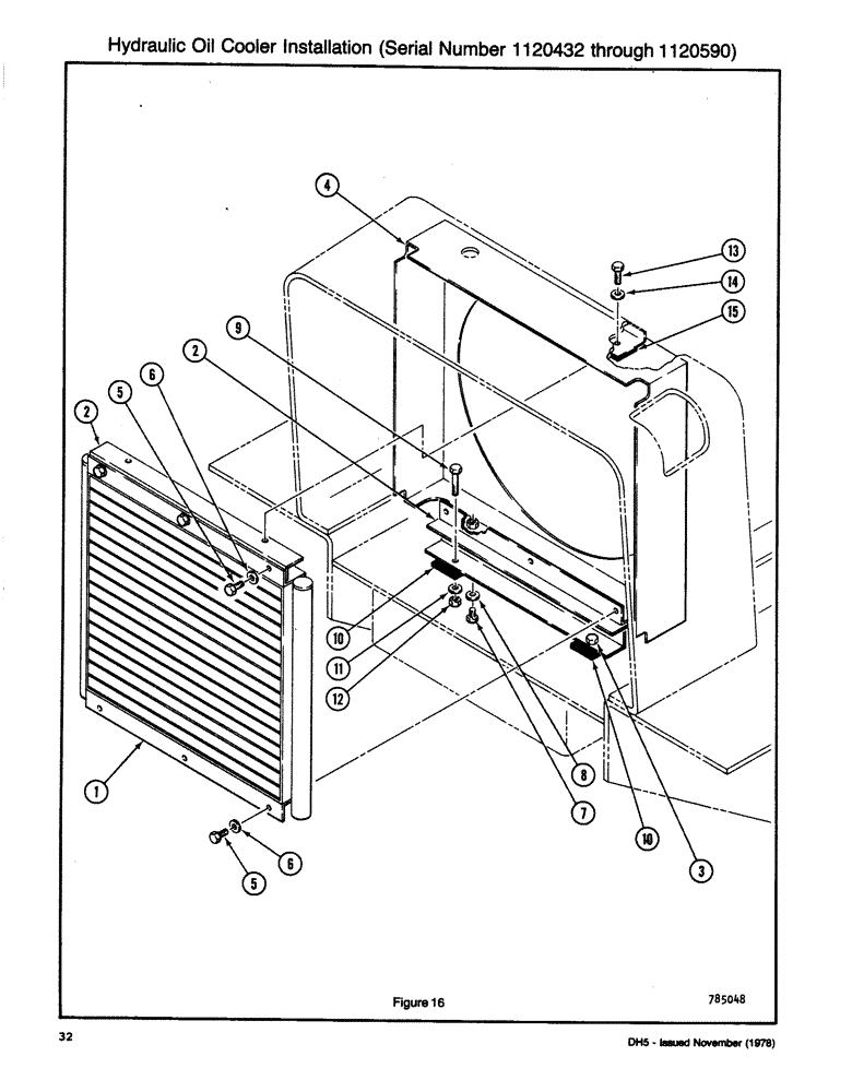 Схема запчастей Case DH5 - (032) - HYDRAULIC OIL COOLER INSTALLATION, (SERIAL NUMBER 1120432 THROUGH 1120590) (35) - HYDRAULIC SYSTEMS