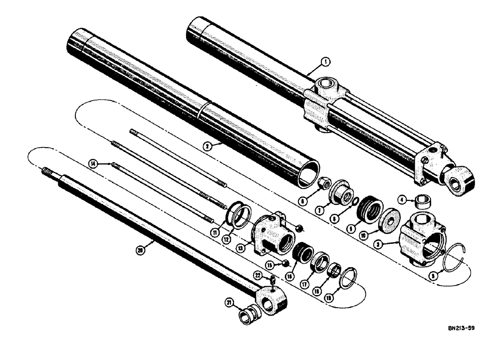 Схема запчастей Case 310E - (095) - D25699 AND D25700 DOZER LIFT HYDRAULIC CYLINDER (07) - HYDRAULIC SYSTEM