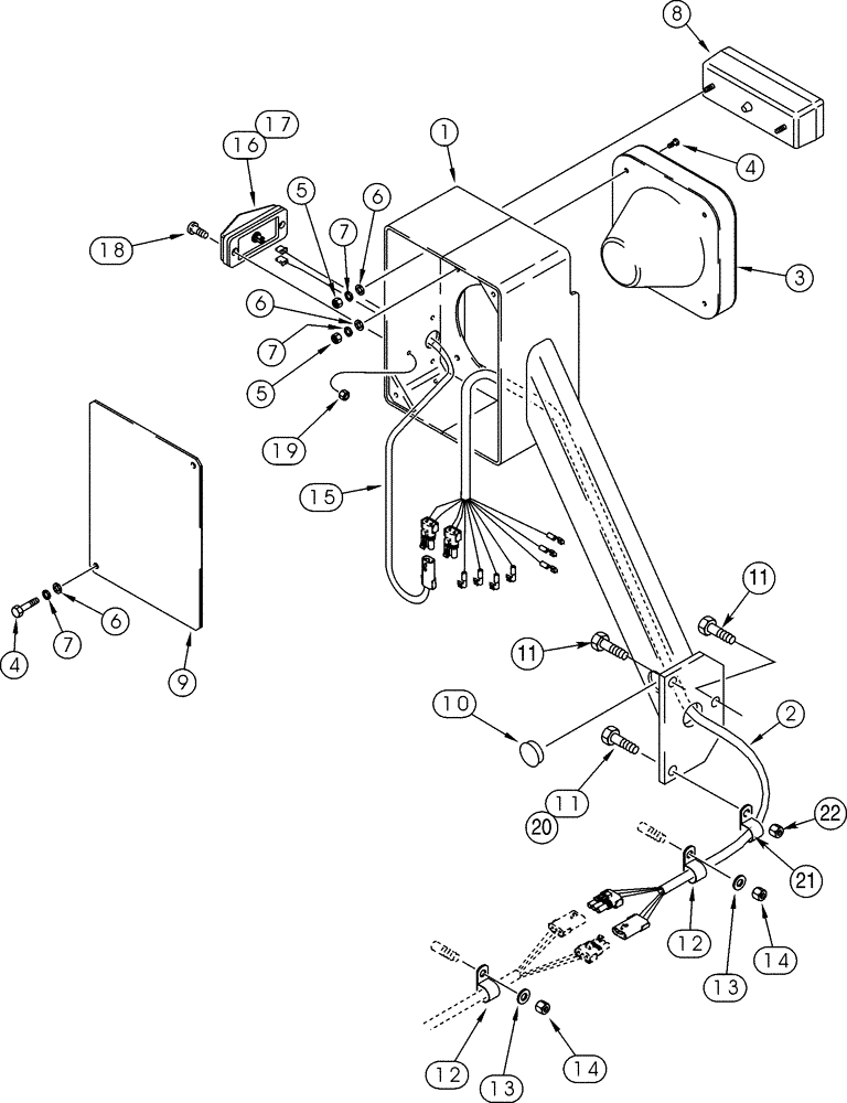 Схема запчастей Case 921C - (04-25) - MOUNTING - LAMP, FRONT (04) - ELECTRICAL SYSTEMS