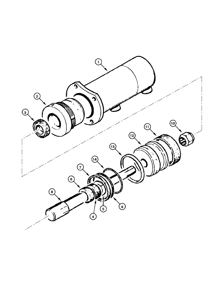 Схема запчастей Case 845 - (08-114[01]) - CYLINDER - SADDLE LOCK LH/RH (08) - HYDRAULICS