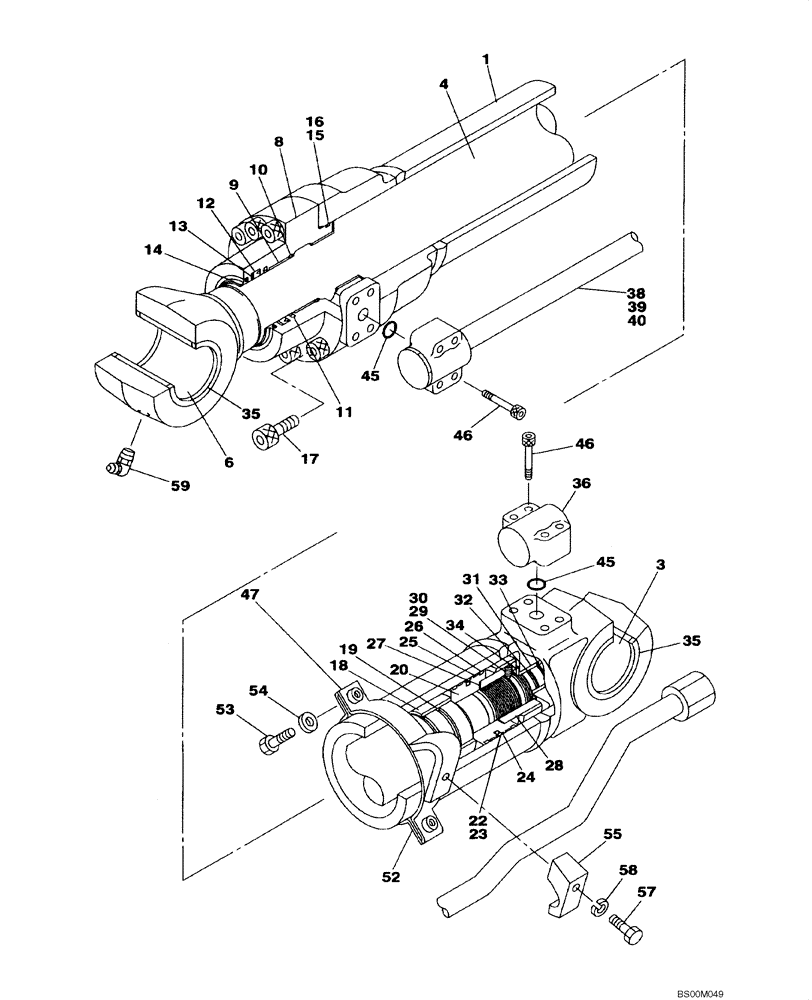 Схема запчастей Case CX135SR - (08-75) - CYLINDER ASSY - ARM (08) - HYDRAULICS