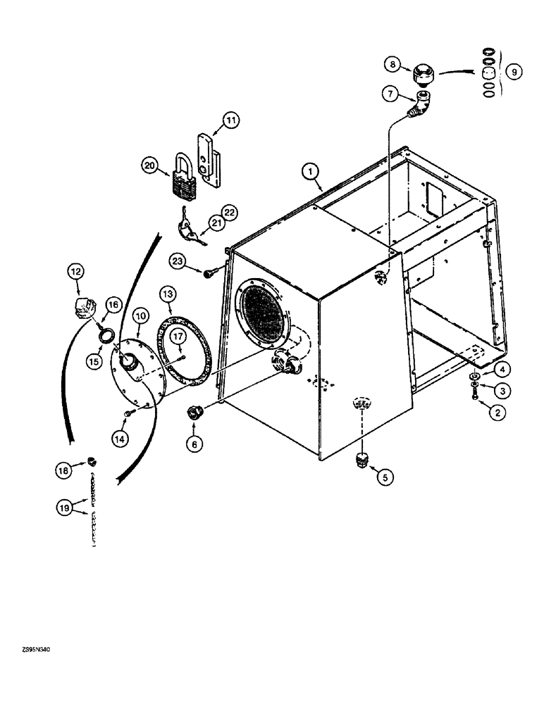 Схема запчастей Case 1150E - (8-002) - HYDRAULIC RESERVOIR (08) - HYDRAULICS