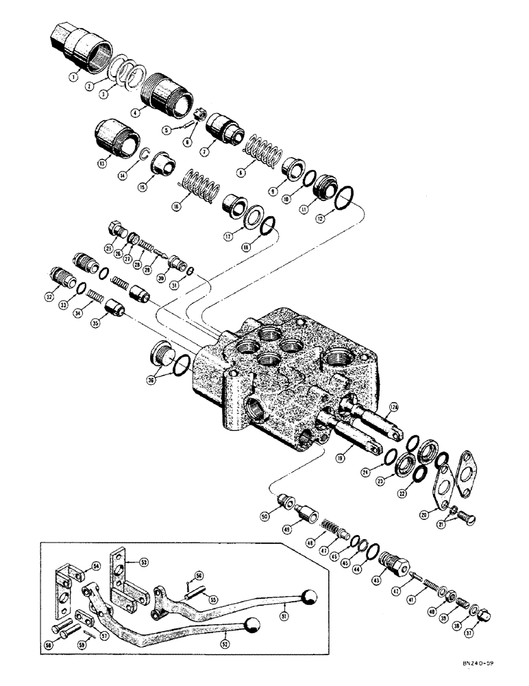 Схема запчастей Case 310D - (090) - D25398 HYDRAULIC CONTROL VALVE (07) - HYDRAULIC SYSTEM