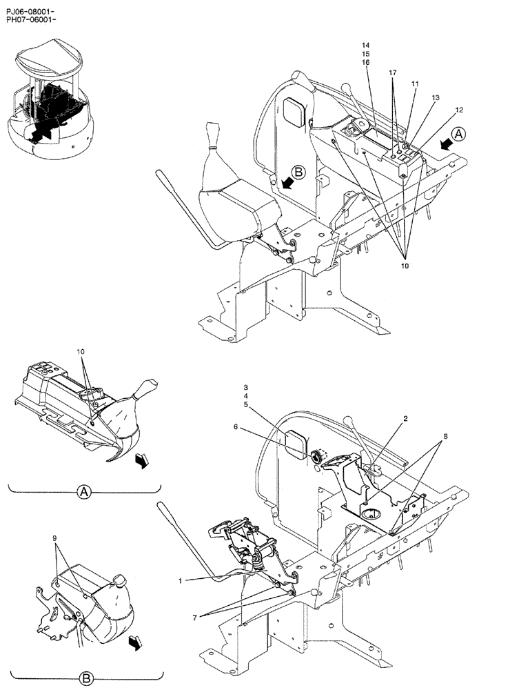 Схема запчастей Case CX50B - (01-031) - CONTROLS, OPERATORS (PW03M00092F1) (05) - SUPERSTRUCTURE